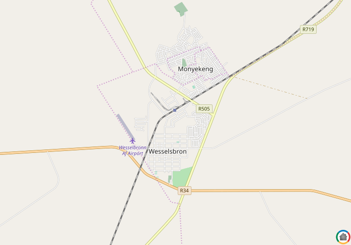Map location of Wesselsbron FS